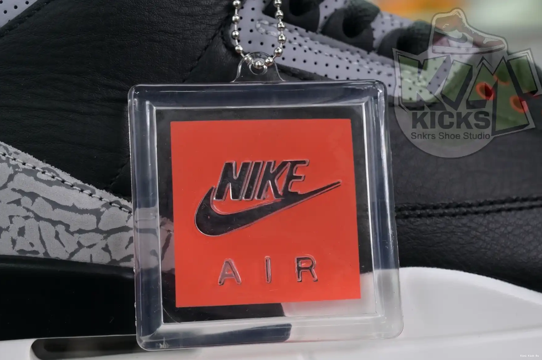 Kimikick Jordan Air Reimagined” 3“Black Cement 0822